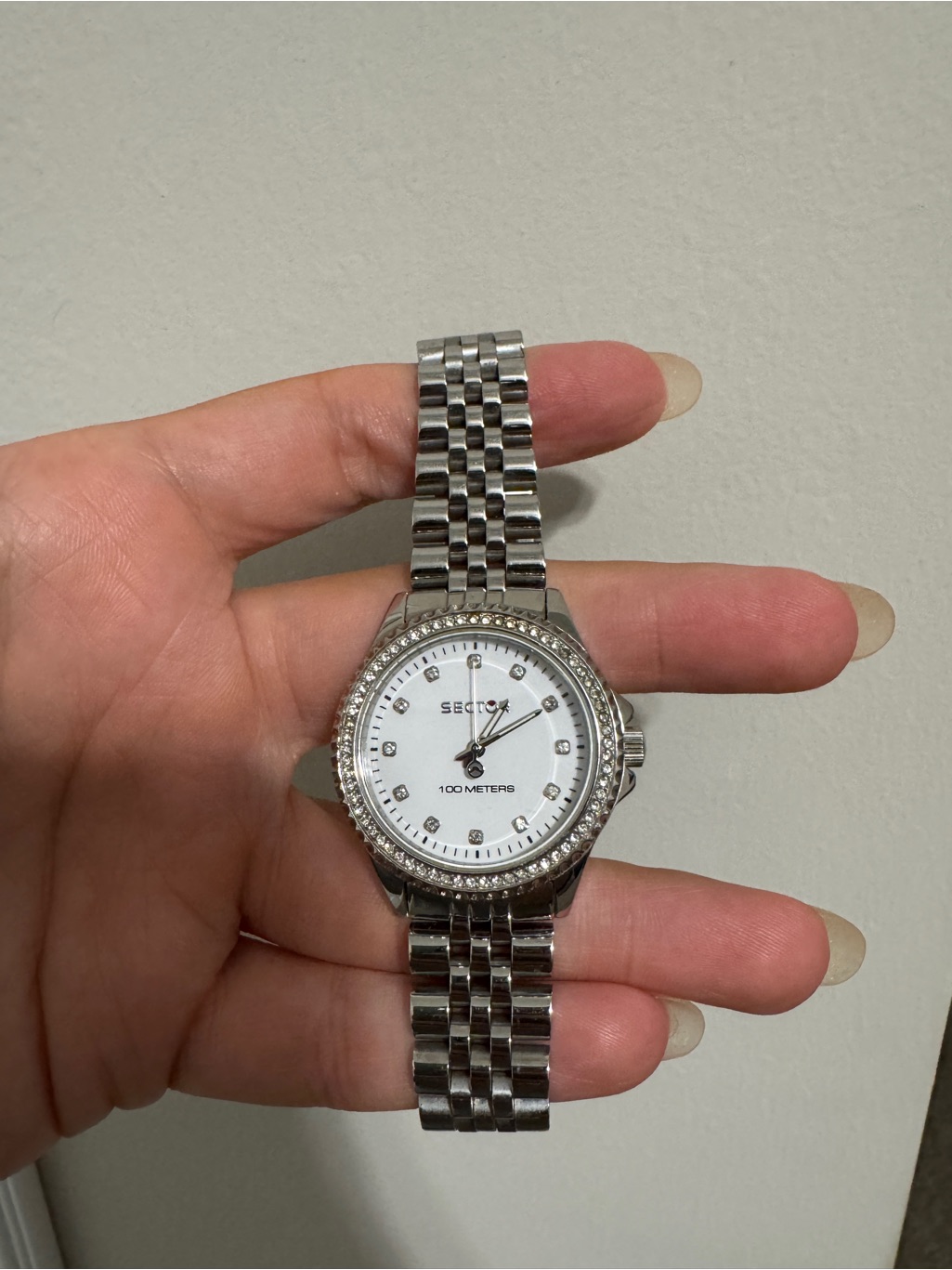 Stainless Steel Womens Watch  Silver With White Dial